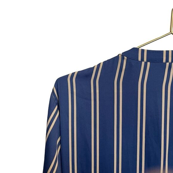 Scotch and Soda Aloha White and Blue Striped Midi Dress Size XL NEW - Picture 10 of 11